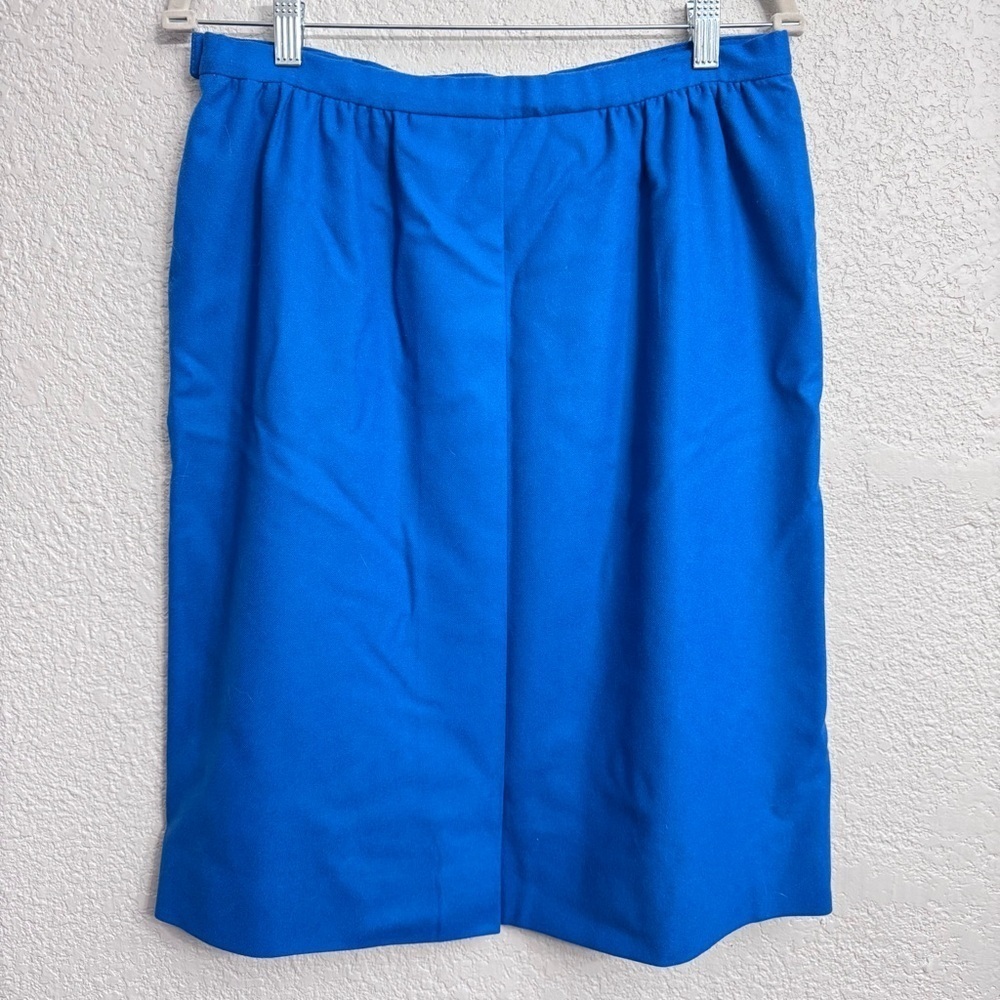 Vintage Pendleton Blue Wool Skirt - Size 14 - Picture 4 of 6
